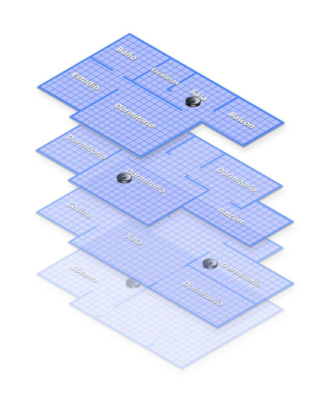 Roborock S6 MaxV reconoce automáticamente diferentes niveles de una casa