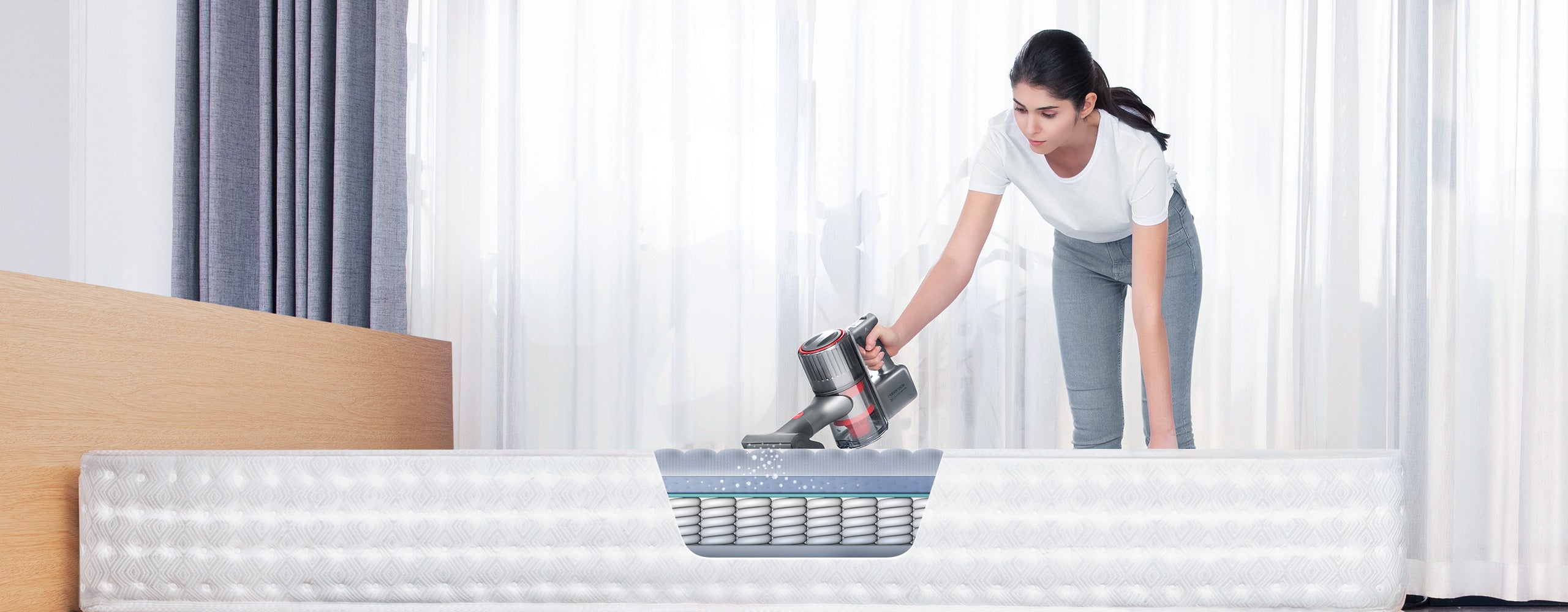 Roborock H6, con succión máxima de 150 AW para una limpieza profunda de alfombras, camas y tapicería de automóviles Roborock H6, con succión máxima de 150 AW para una limpieza profunda de alfombras, camas y tapicería de automóviles