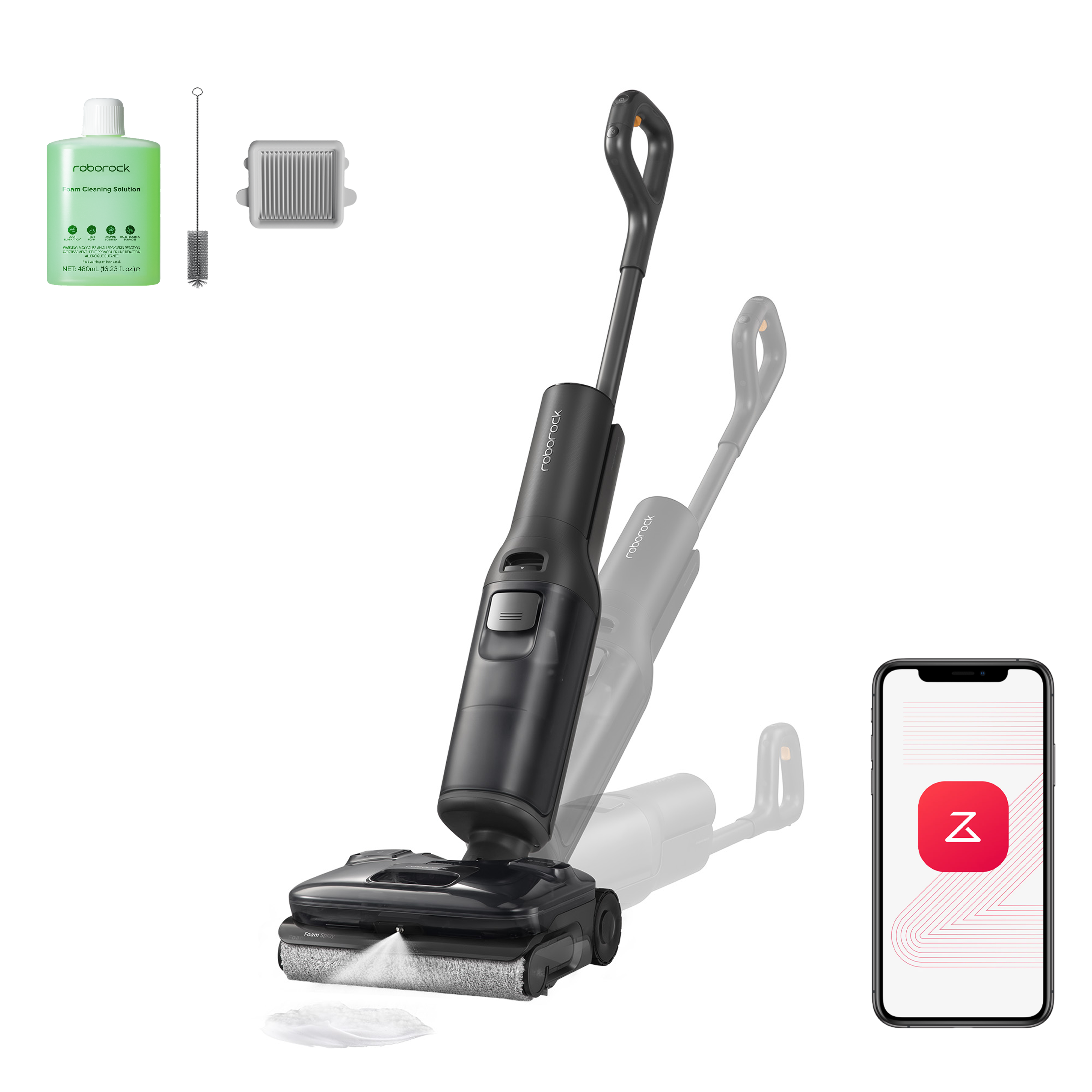 Aspiradora en seco y húmedo Roborock F25 ACE Pro con limpieza JetFoaming™