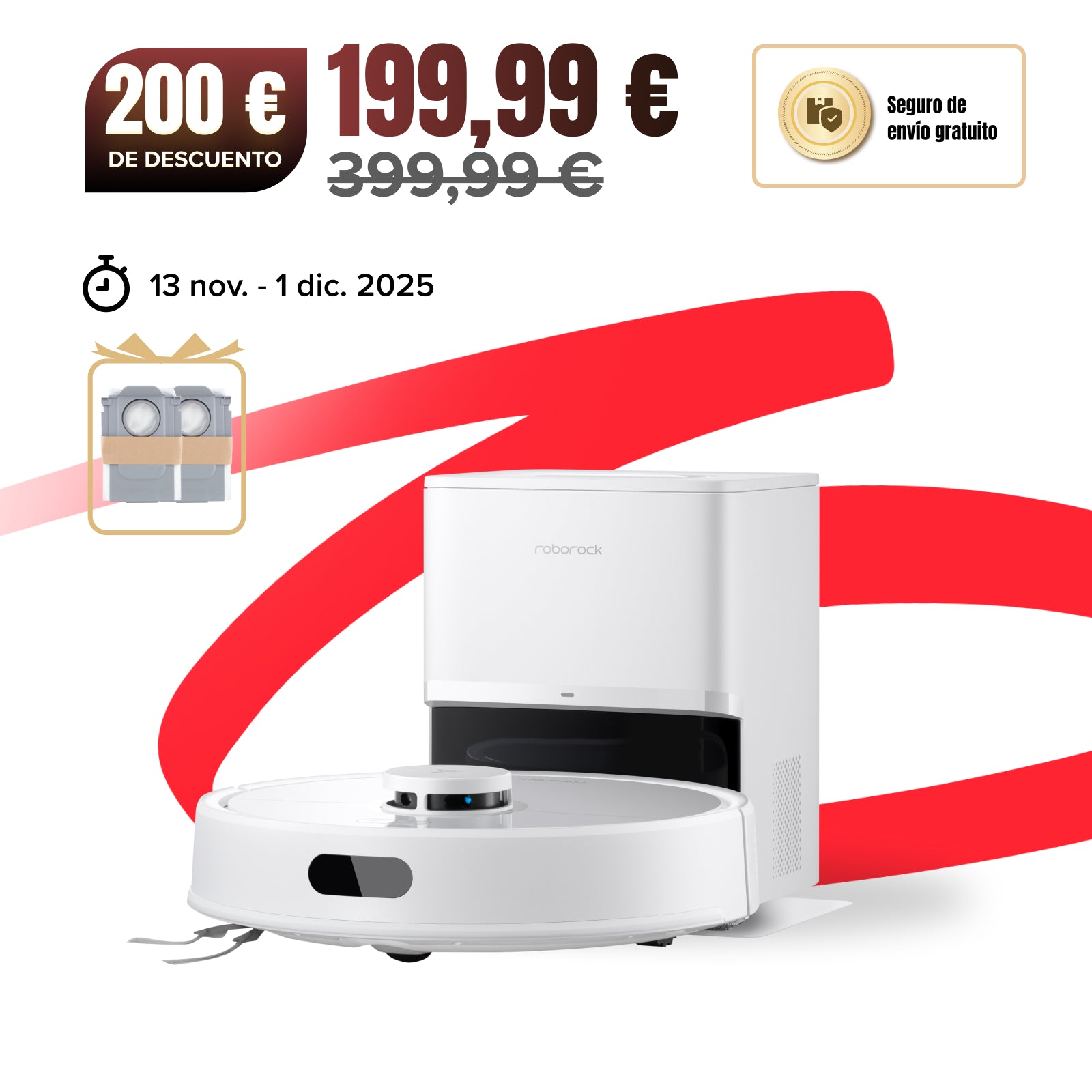 Roborock Q7 L5+ Set Robot Aspirador con Estación de Autovaciado