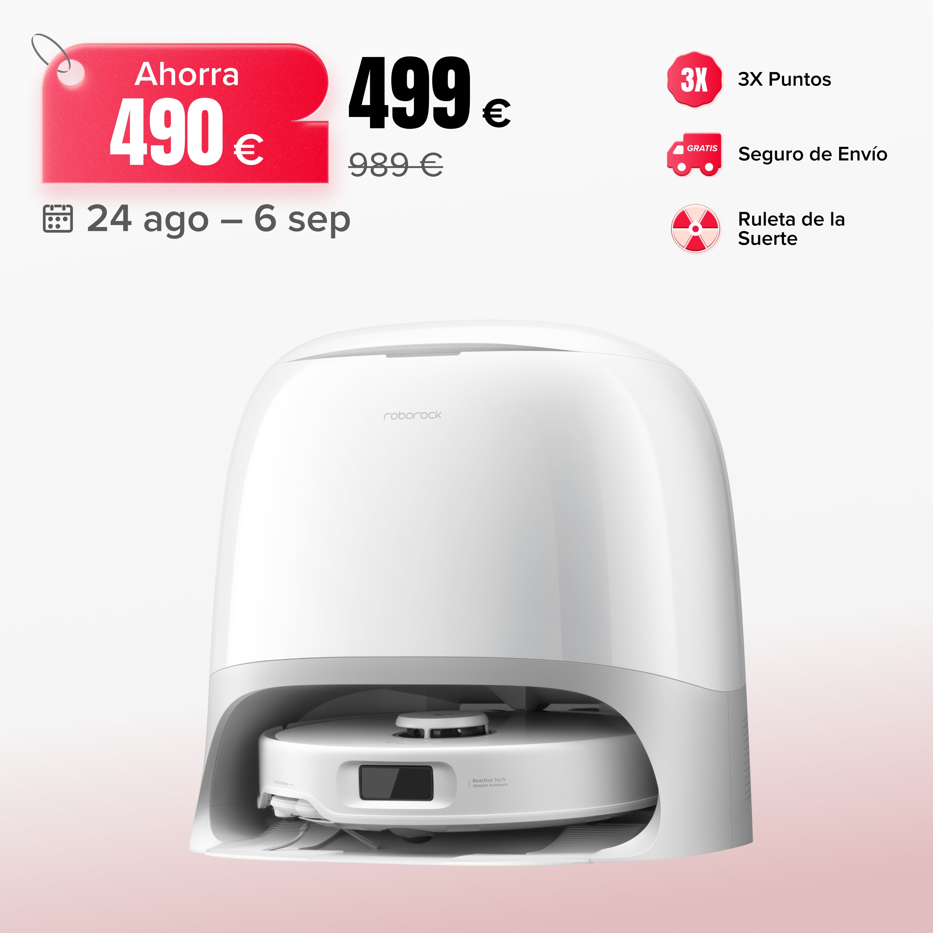 「Reacondicionado – 90 % como nuevo」Roborock Qrevo Curv S5X