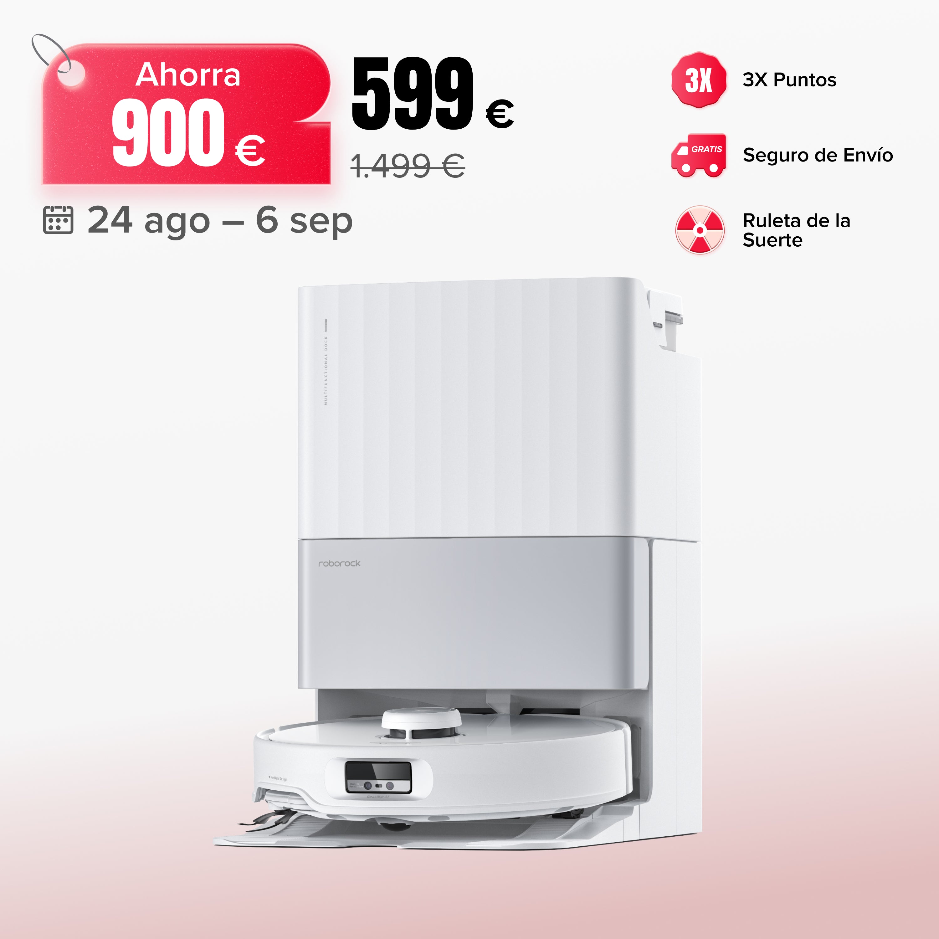 「Reacondicionado – 90 % como nuevo」Roborock Qrevo Edge