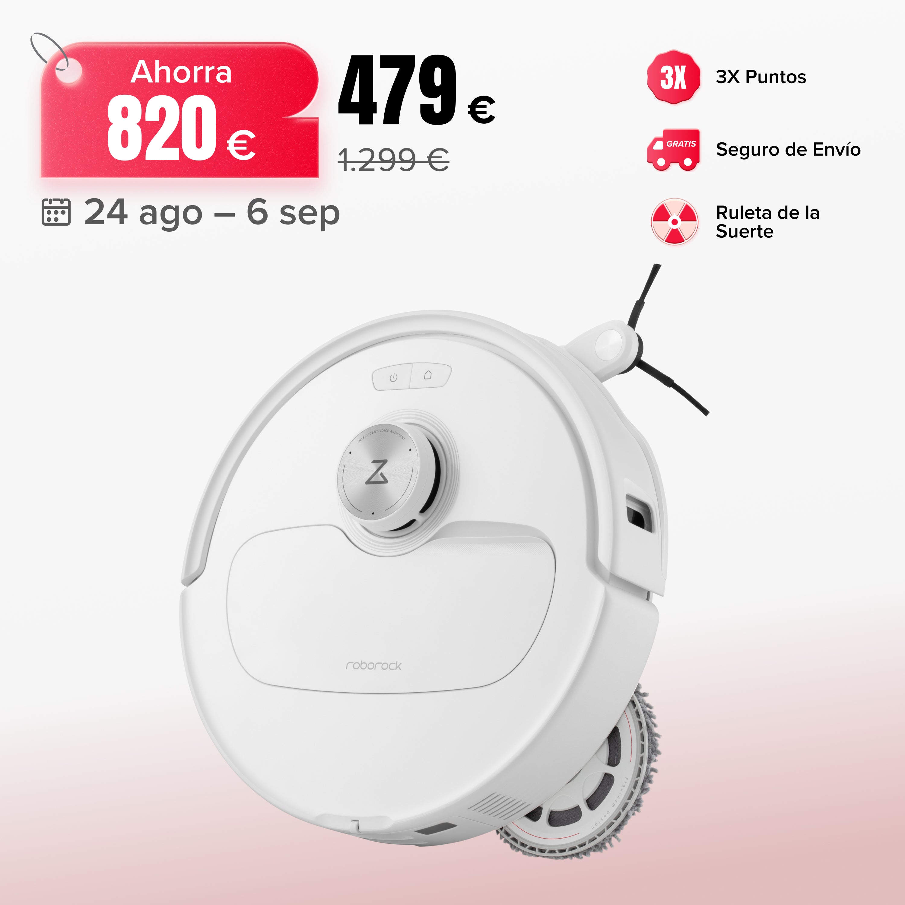 「Reacondicionado – 90 % como nuevo」Roborock Qrevo Master