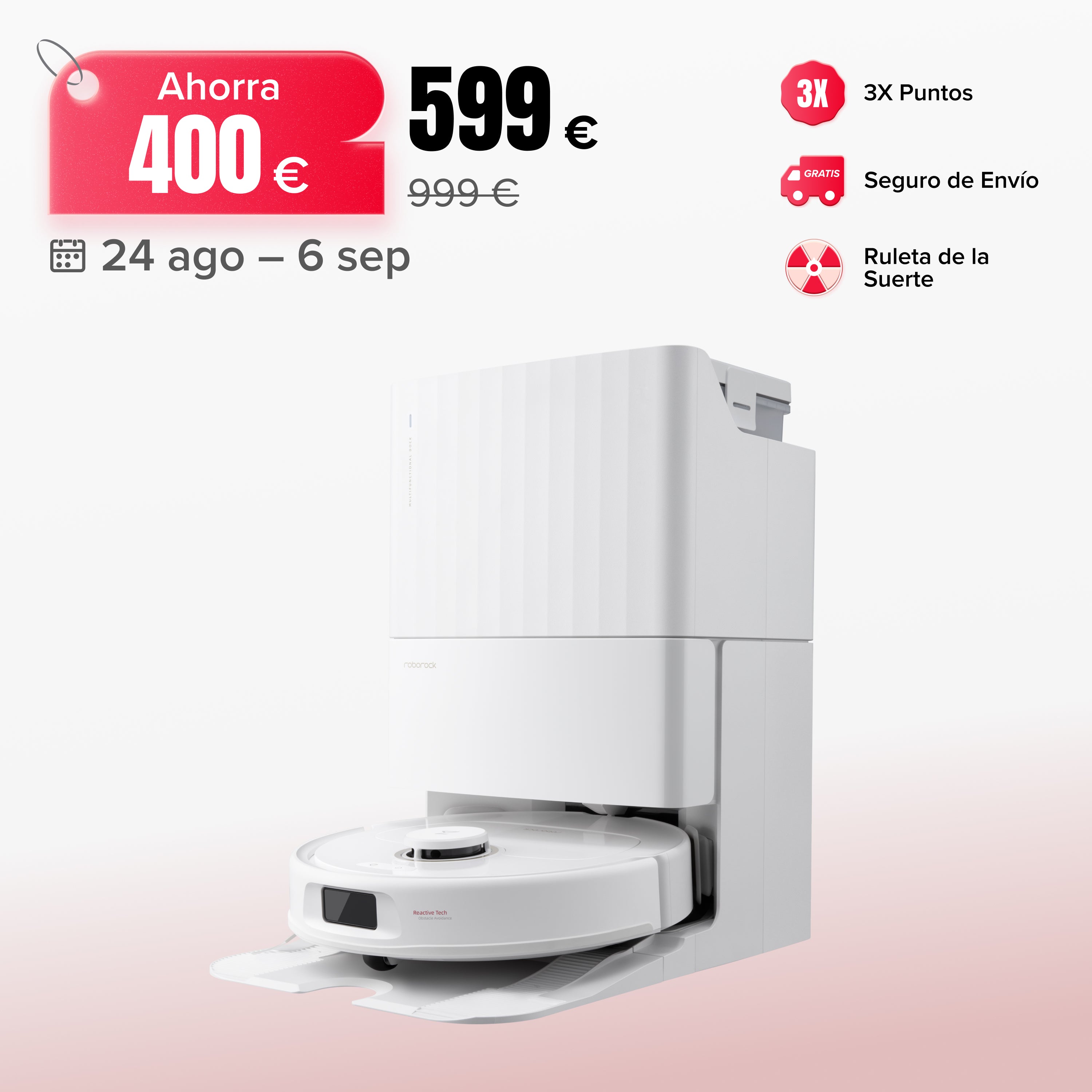 「Reacondicionado – 90 % como nuevo」Roborock Qrevo Pro