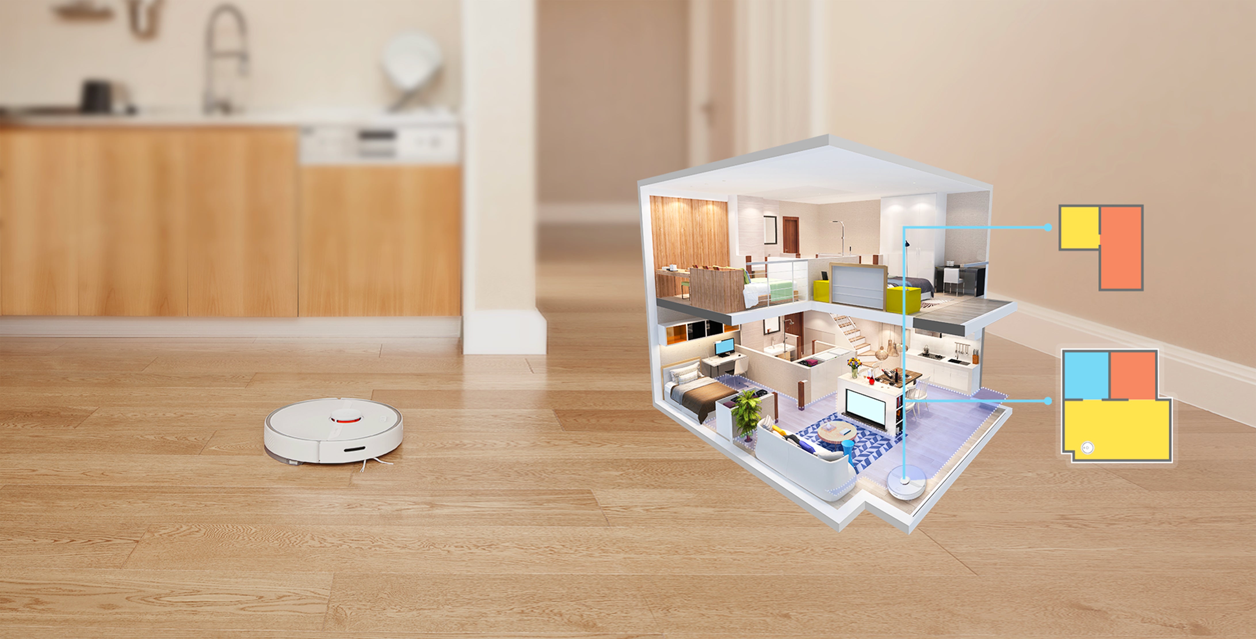 El sistema de mapeo de Roborock reconoce automáticamente los diferentes niveles de una casa